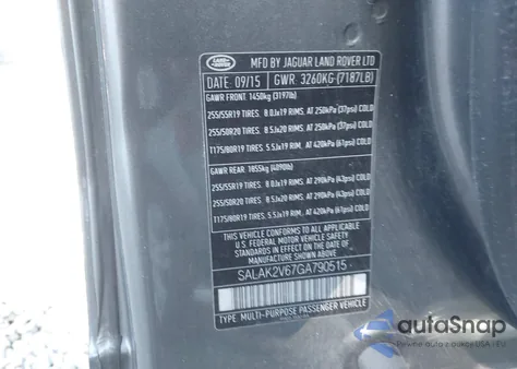 2016 Land Rover Lr4 from USA, damaged, VIN SALAK2V67GA790515